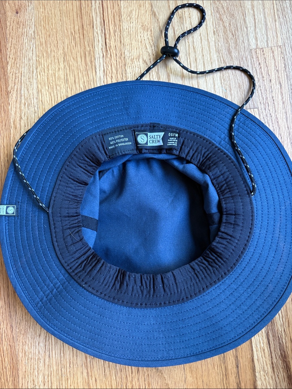 Salty Crew Navy Blue Bucket Boonie Hat with Chin Cord - Picture 5 of 5